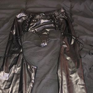 Black pleather chaps